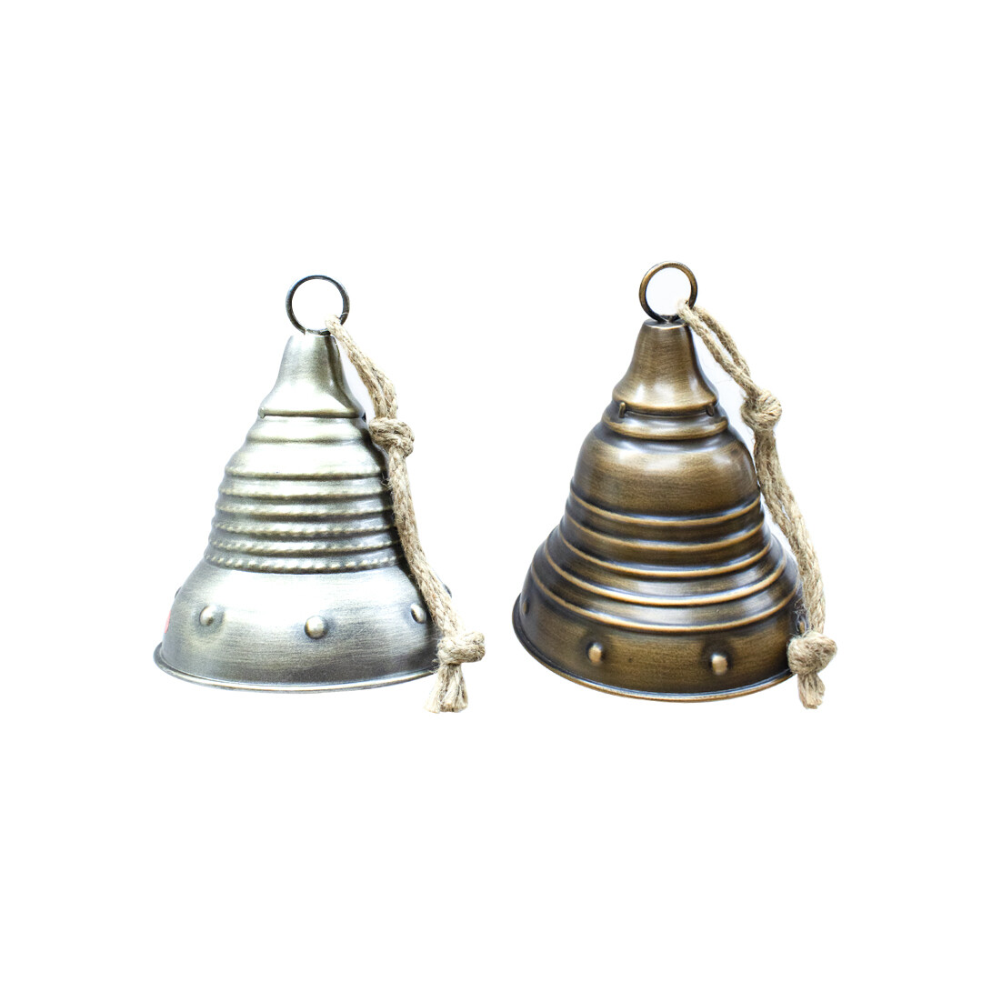 CAMPANA METALICA DECORATIVA C/LAZO YUTE 17.5CM
