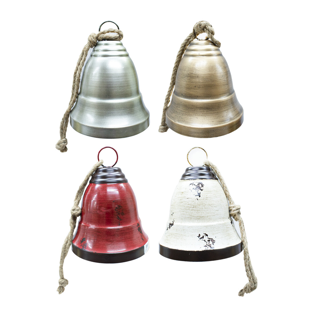 CAMPANA METALICA DECORATIVA C/LAZO YUTE 23CM