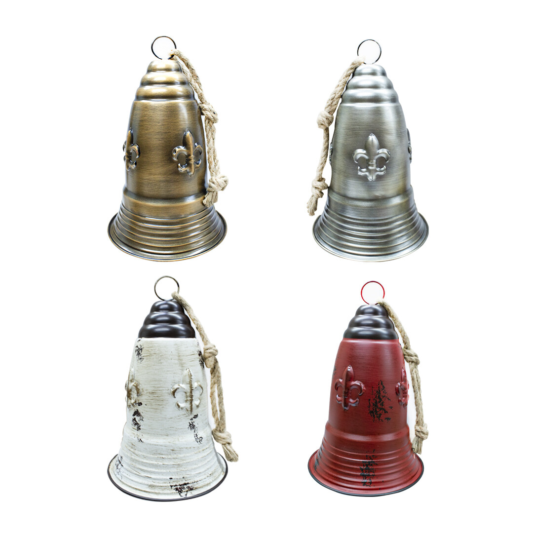 CAMPANA METALICA DECORATIVA C/LAZO  YUTE 37 CM