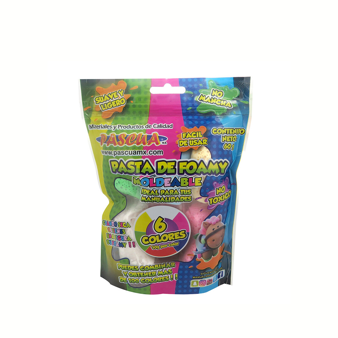 FOMY MOLDEABLE 6 COLORES PAQ.