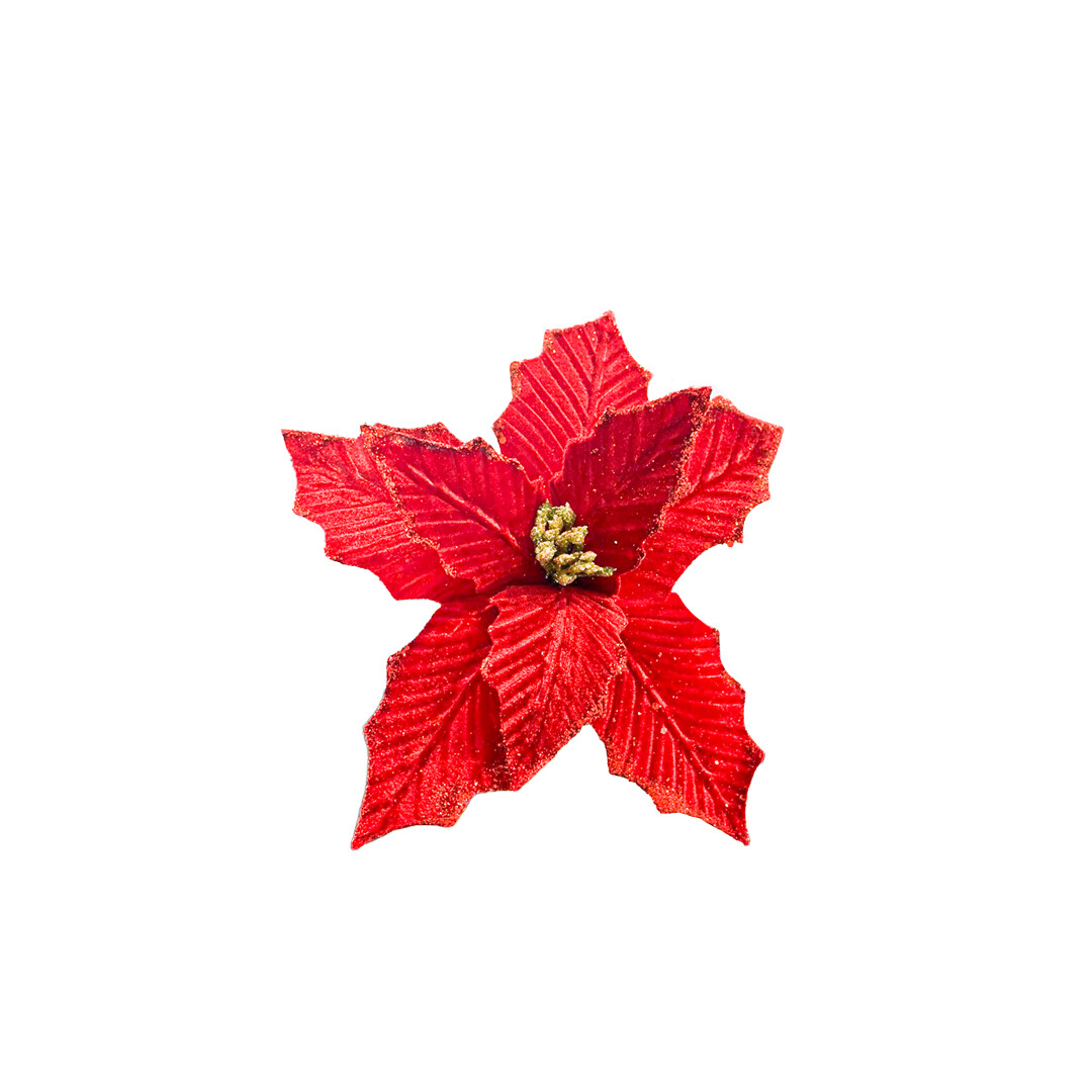 POIV-11-065 FLOR DE NOCHE BUENA TERCIOPELO PZ