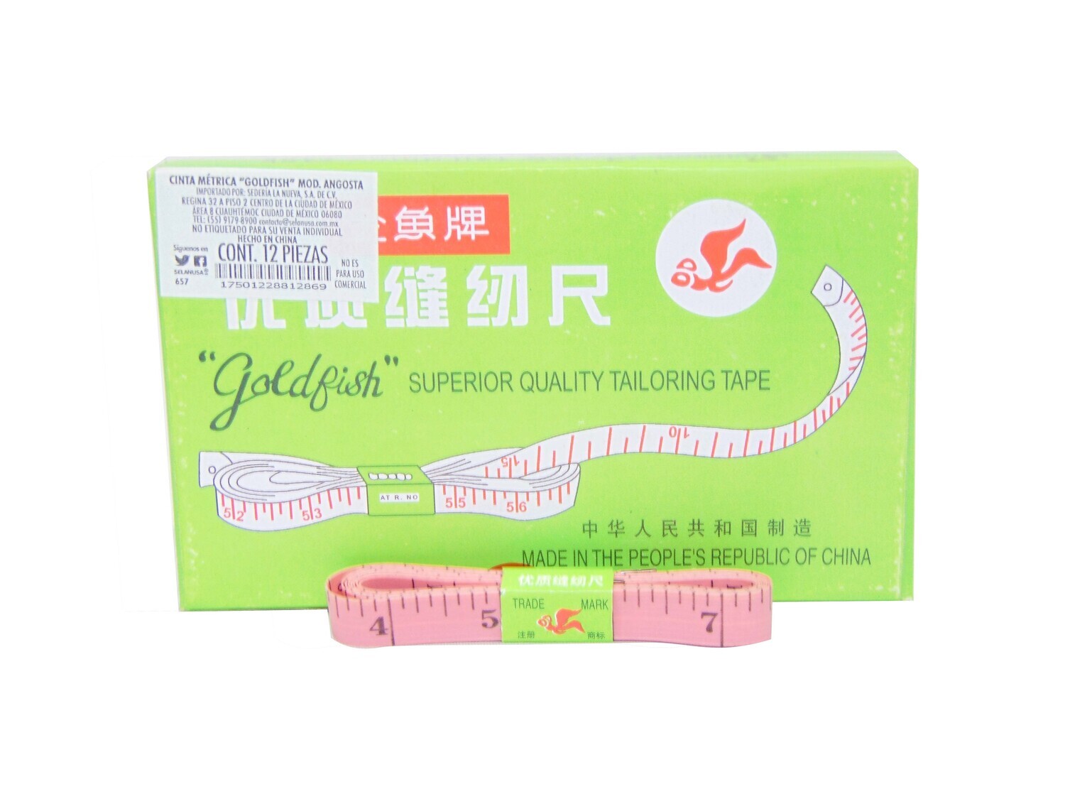 CINTA METRICA GOLD FISH C/12 ANGOSTA