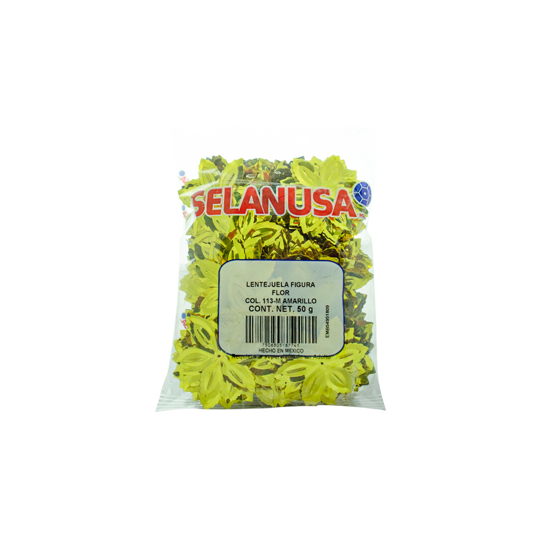 LENTEJUELA FLOR  METALICA  C/50 GR