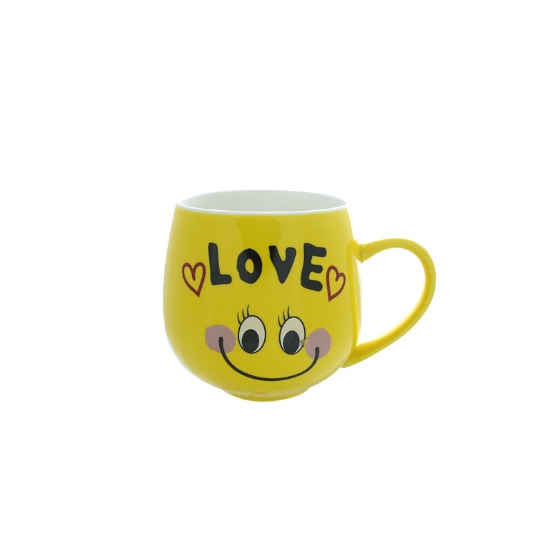 551A TAZA HAPPY FACE AMARILLA EN CAJA PZ