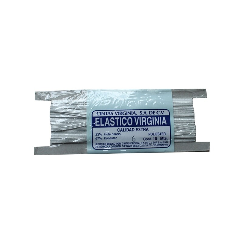 ELASTICO VIRG.  ACET.  BCO. 6 PZ.