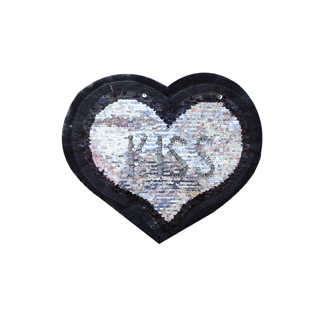 AP785 APLICACIÓN P/COSER CORAZON C/LEY. "KISS" PZ