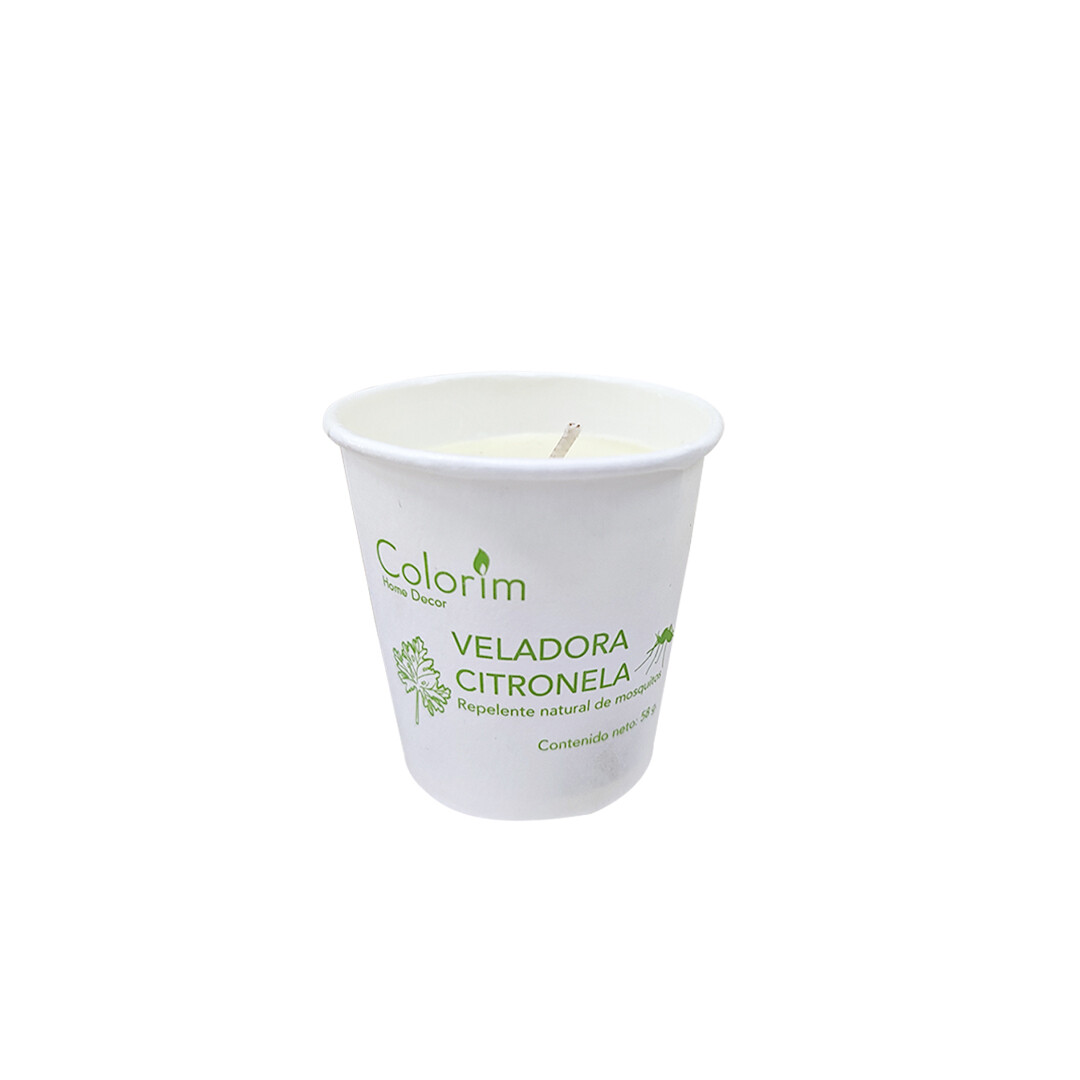VELADORA CITRONELA EN VASO ENCERADO PZ