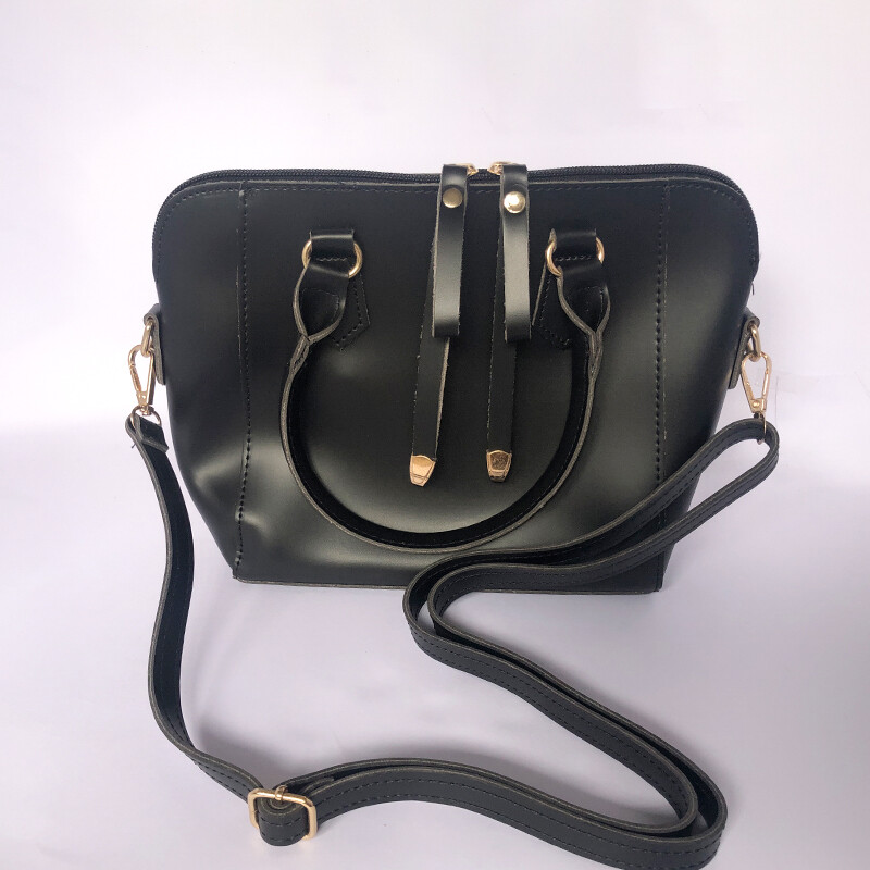 Minimalist Braided Design Top Handle Bag (BLACK)