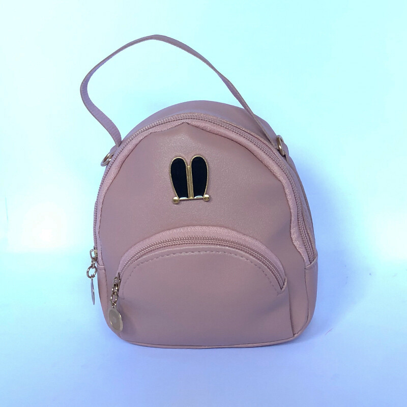 Metal Decor Pocket Front Satchel Bag (PINK)