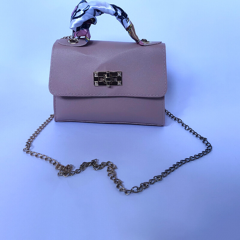 Toggle Lock Chain Satchel Bag (LIGHT PINK)