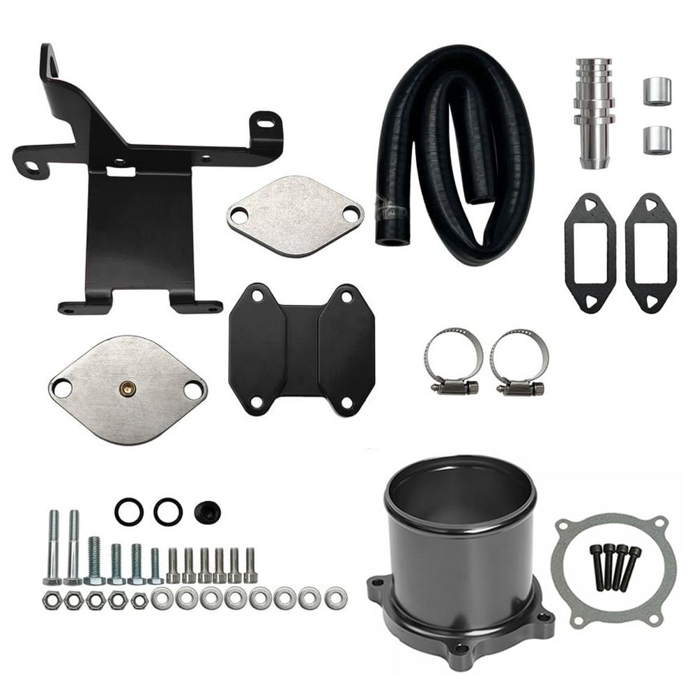 2009-2024 6.7L Ram Cummins 2500 3500 EGR Valve Cooler Delete Kit Black w/ Throttle Valve Kit