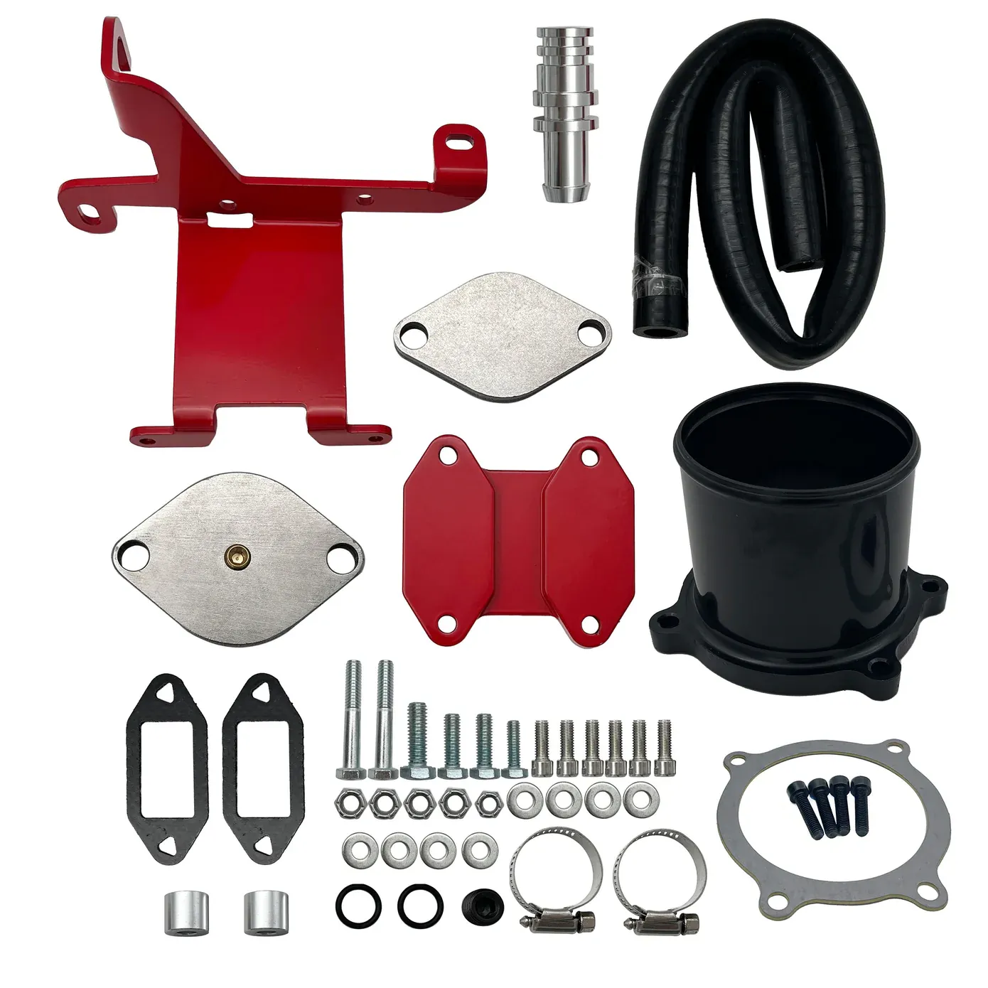 2009-2024 6.7L Ram Cummins 2500 3500 EGR Valve Cooler Delete Kit Red w/ Throttle Valve Kit