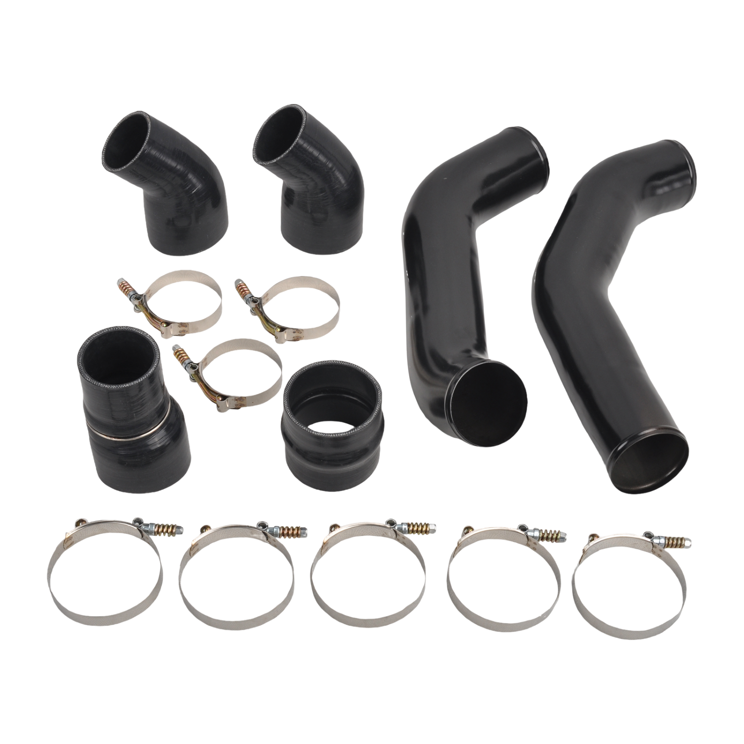 Intercooler Pipe &amp; Boot Kit For 13-18 Dodge Ram 6.7L Cummins Diesel Black