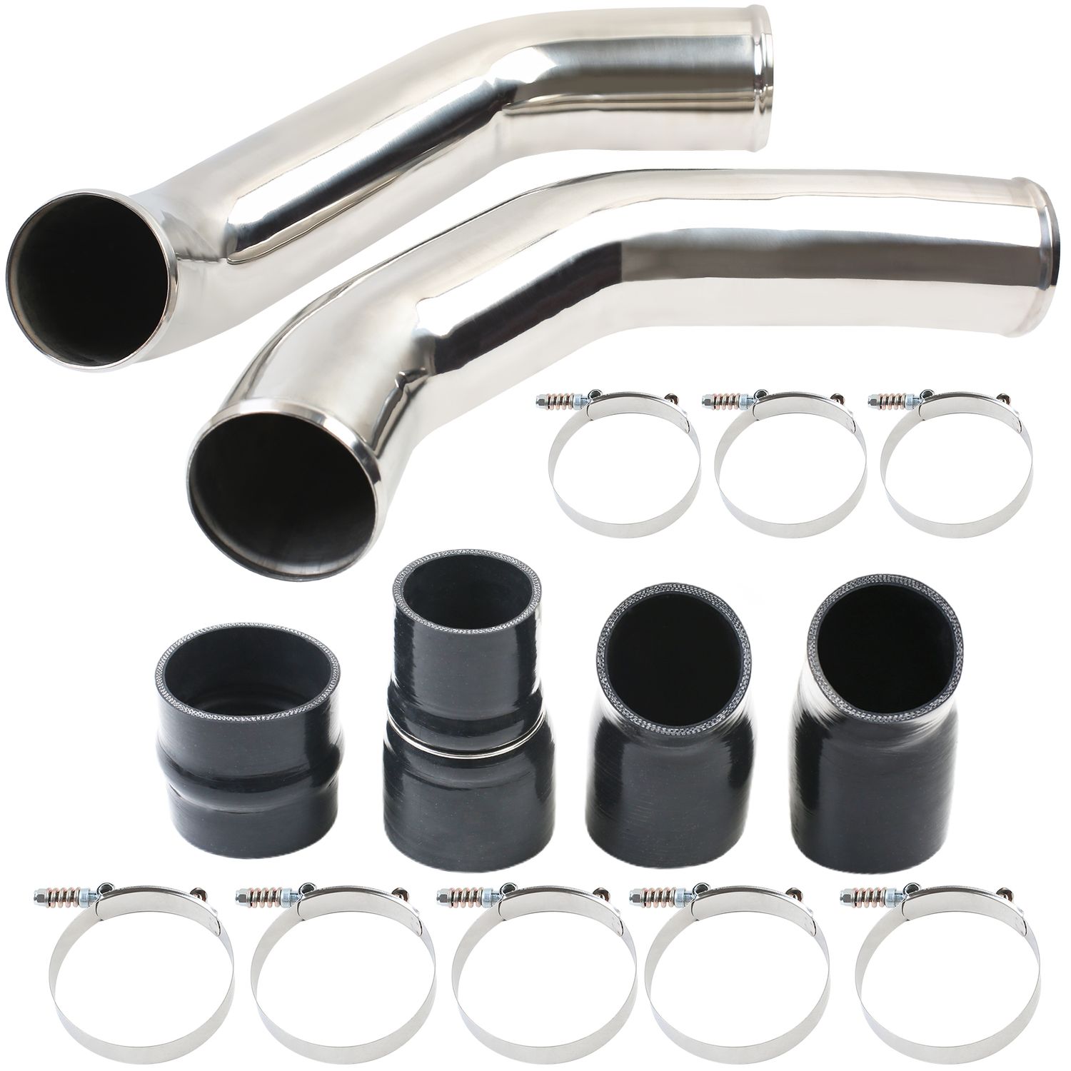 Intercooler Pipe &amp; Boot Kit For 13-18 Dodge Ram 6.7L Cummins Diesel White