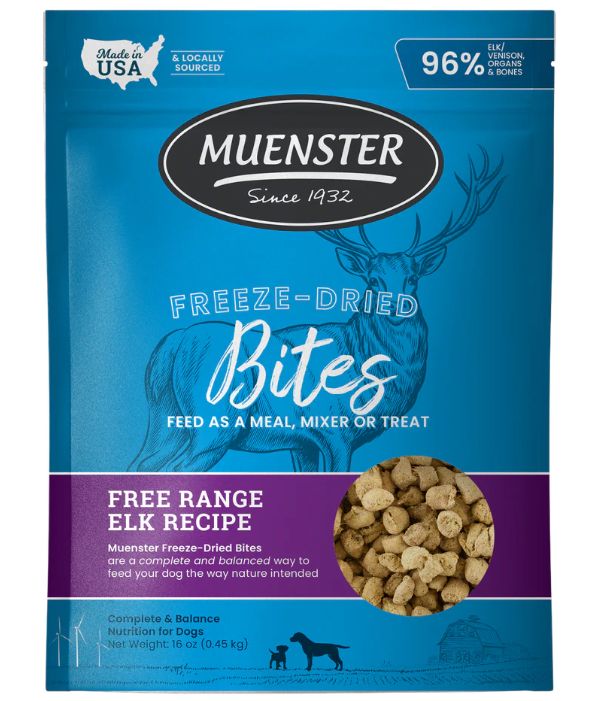 Elk Bites Freeze-Dried Complete & Balanced Food and Treats for Dogs Elk Bites Freeze-Dried Complete & Balanced Food and Treats for Dogs