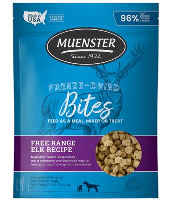 Elk Bites Freeze-Dried Complete & Balanced Food and Treats for Dogs