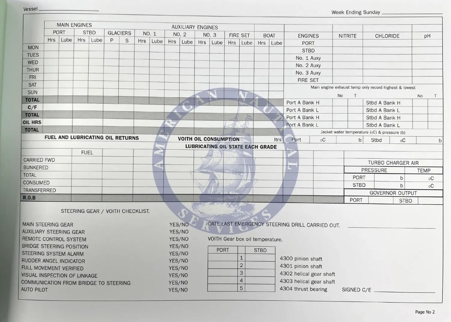 ENGINE ROOM LOG BOOK