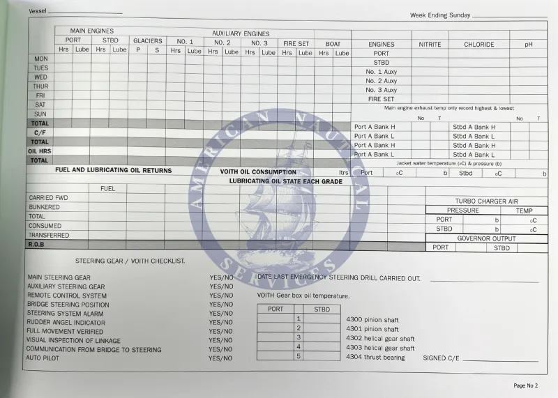 ENGINE ROOM LOG BOOK