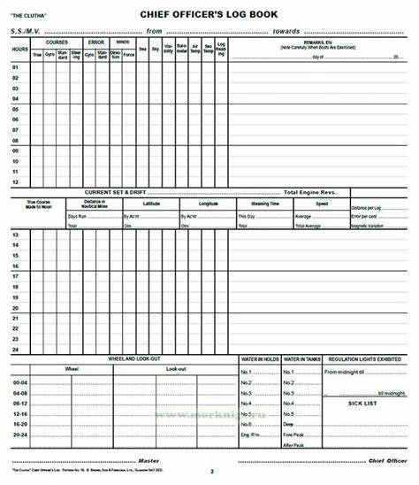 Chief officer log book