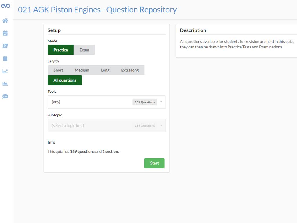 choosing questions from the question bank