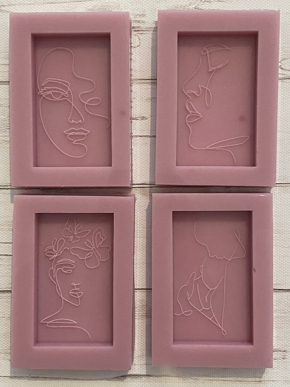 Line Drawing Faces ( Set of 4 )