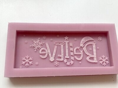 Christmas Believe Snap Bar Mould