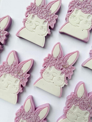 Cute Bunny With Flowers Mould