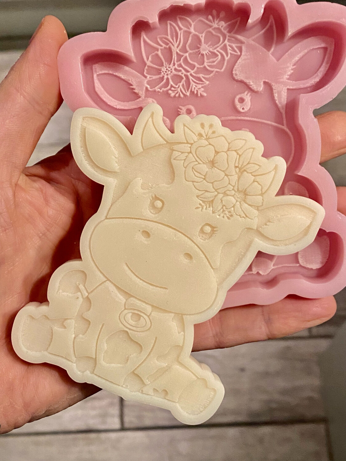 Cute Cow With Flowers