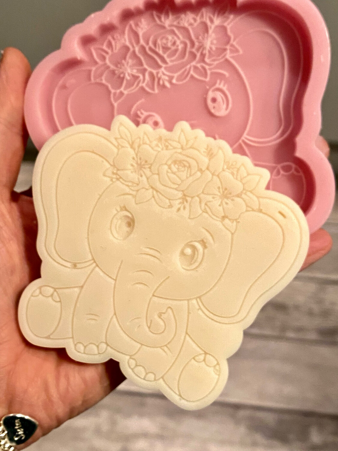 Cute Elephant With Flowers