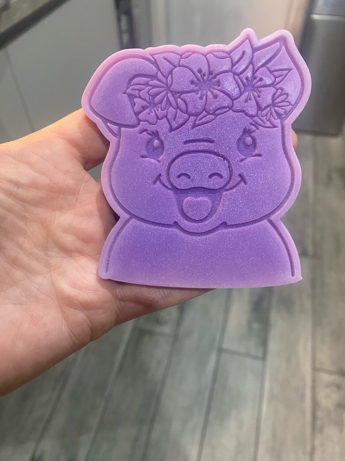 Cute Pig With Flowers
