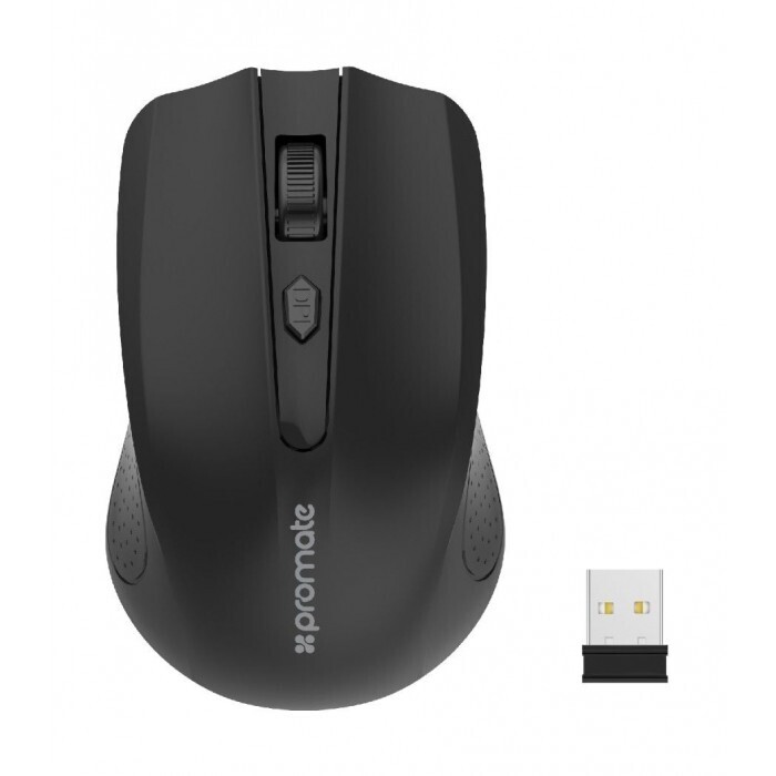 Promate CLIX-8 Ergonomic Wireless Mouse - Black