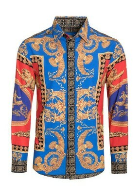 men designer inspired print dress shirts