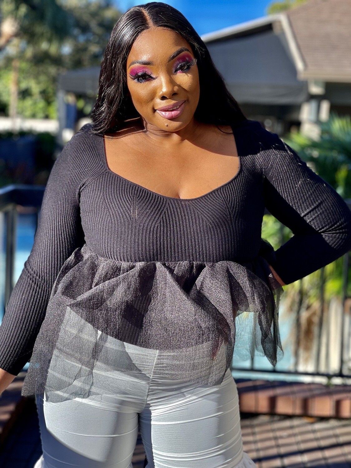 lady tulle top