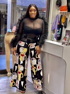 halle bell bottom pants