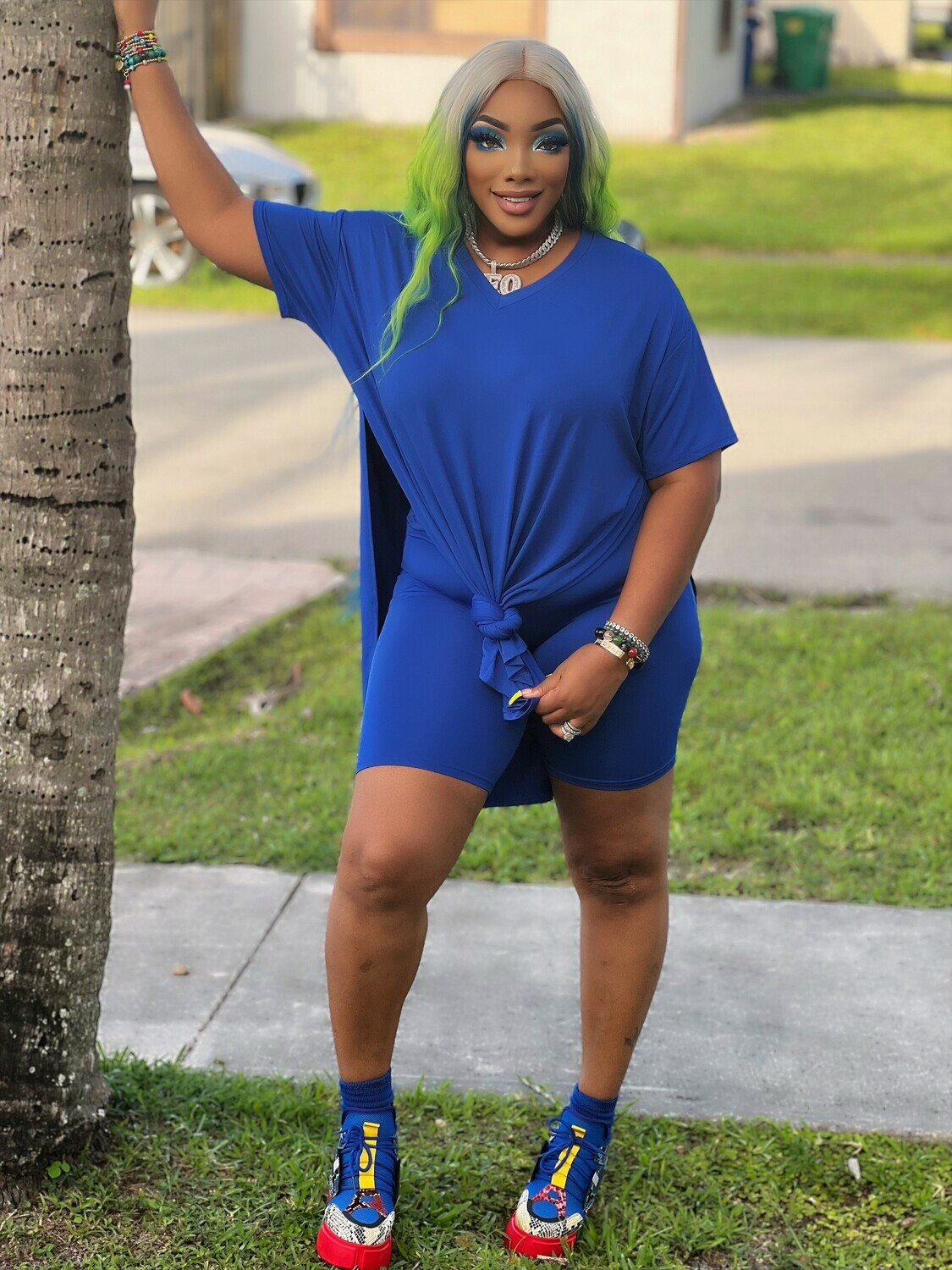 blue envy biker set