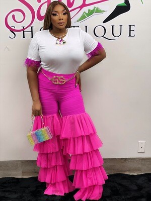 uptown tulle pants in fuchsia
