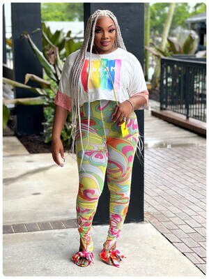 paint me pastel high waist tights