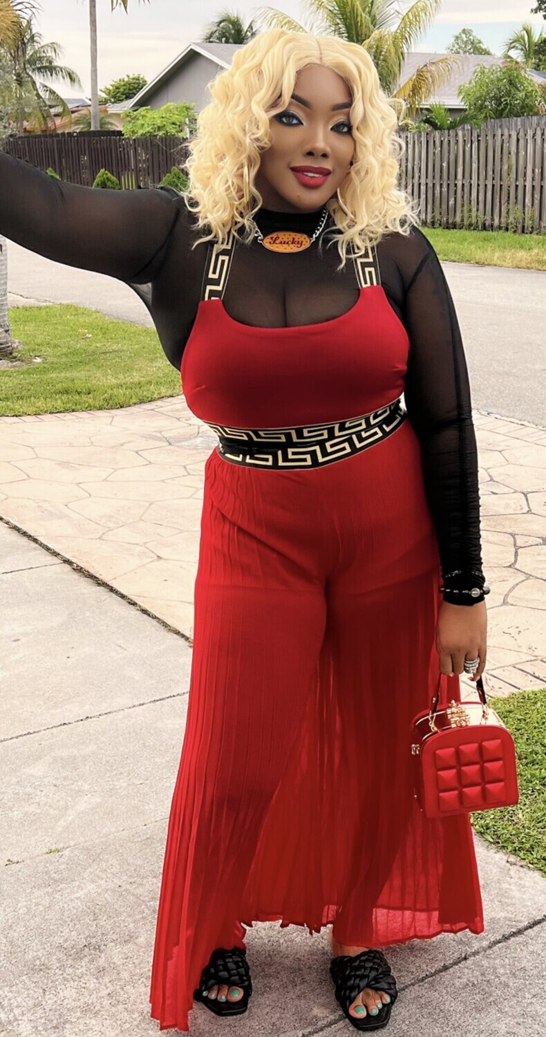 Mariah BANDED TANK TOP WITH WIDE LEG PANTS