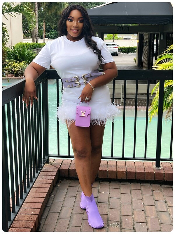 fur me t-shirt dress WHITE