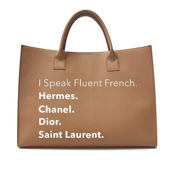I speak fluent fashion tote purse