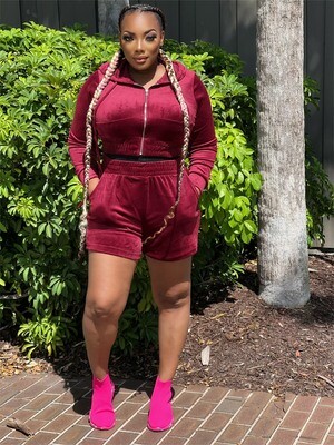 no cap velvet set