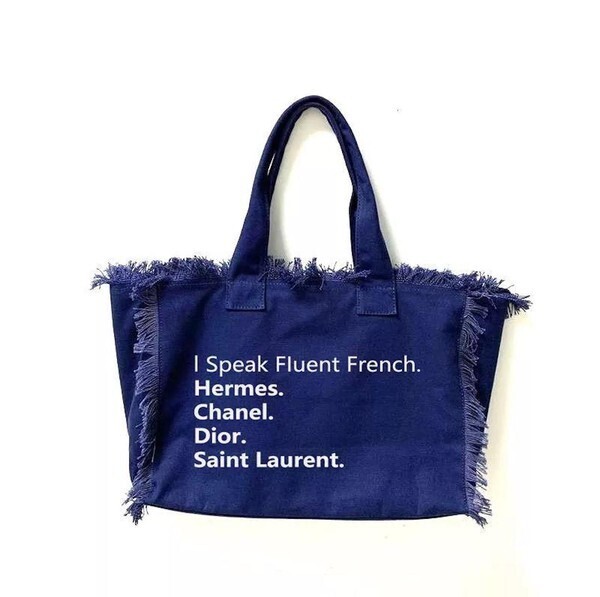 I speak fluent fashion tote purse