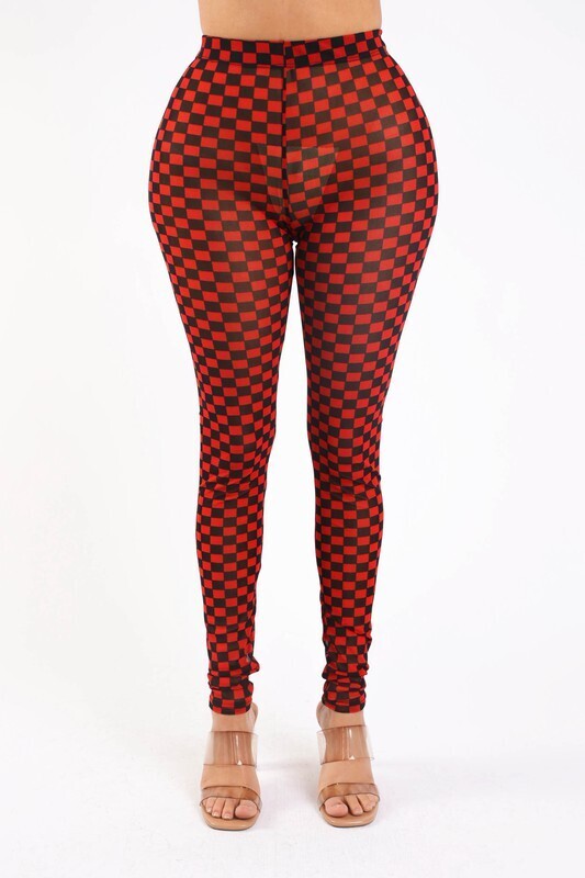 don't mesh with me checkered leggings