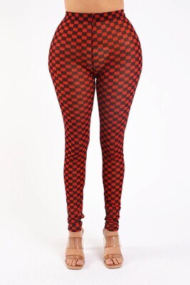 don&#39;t mesh with me checkered leggings