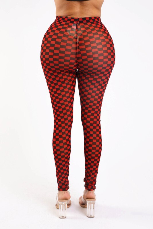 don&#39;t mesh with me checkered leggings