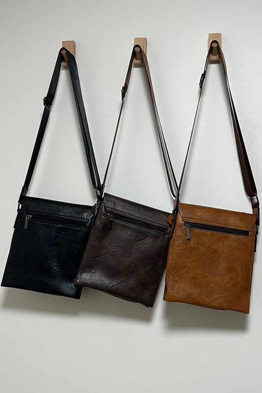 MEN SQUARE CROSSBODY Messenger LEATHER BAG