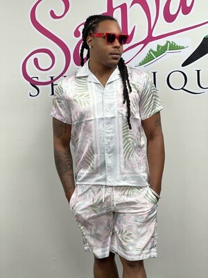 The palm calm men Button Down & Short Set The palm calm men Button Down & Short Set