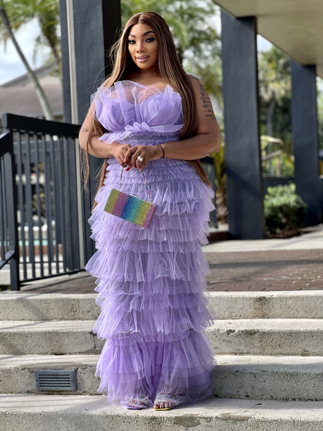 lavish me in lavender dress