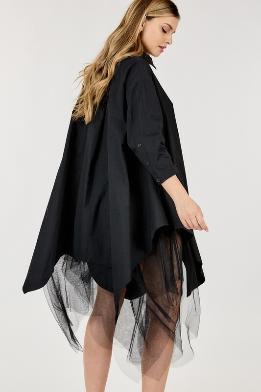 lucky in black button up shirt dress