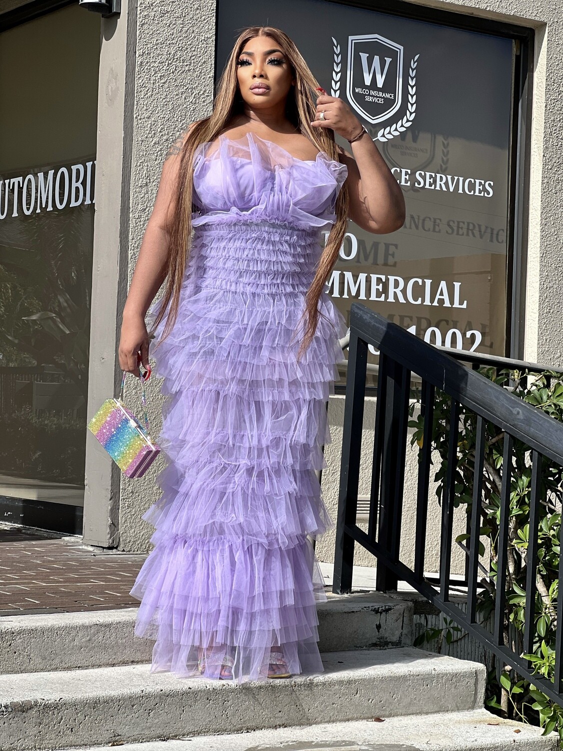 lavish me in lavender dress